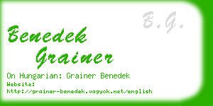 benedek grainer business card